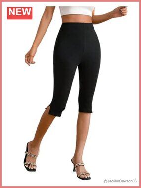 High Waisted Capri Leggings Women Yoga Workout Pants Slim Fit Elastic Waist